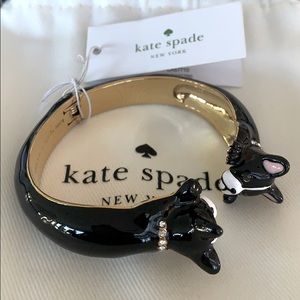 KATE SPADE French Bulldog Hinged Cuff Bracelet